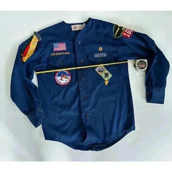Vintage Boy Scouts of America Cub Scout Uniform Youth Shirt USA Made Size Medium - Picture 7 of 10